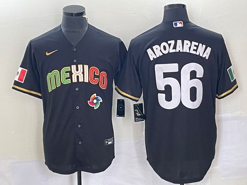 Men 2023 World Cub Mexico #56 Arozarena Black Nike MLB Jersey11->more jerseys->MLB Jersey